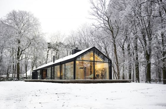 Snowy cabin