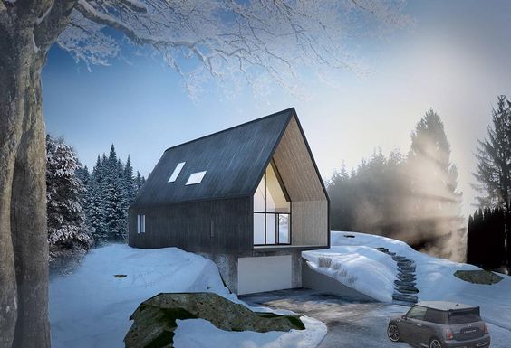 modern chalet over garage