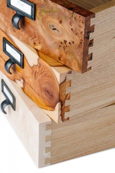 Burl wood and dovetail drawers