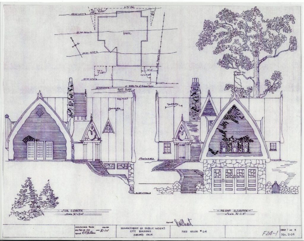 Storybook-style Montclair Firehouse original plans