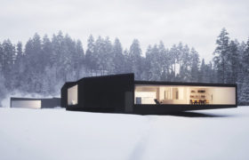 floating contemporary cabin design