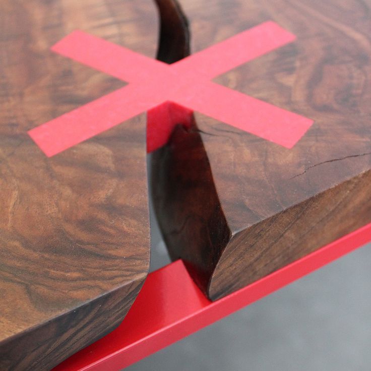 red x acrylic wood inlay